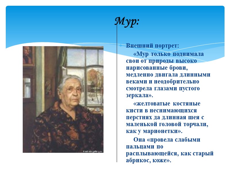 Мур:   Внешний портрет:         